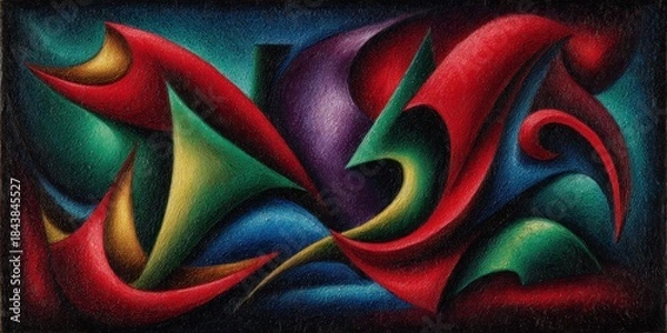 Obraz Abstract artwork with vibrant colors and fluid shapes for artistic expression