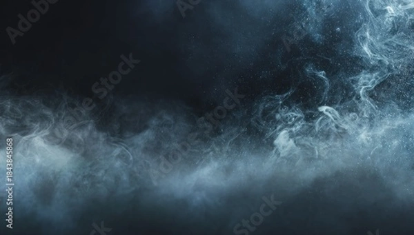Obraz Abstract atmospheric smoke clouds in dark background for creative visuals