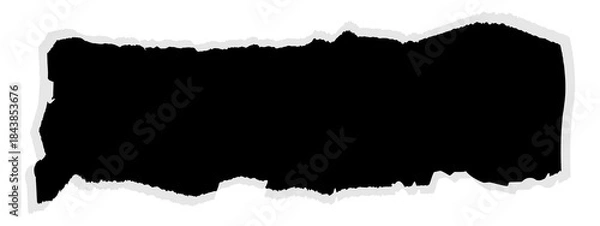 Obraz black torn or ripped paper isolated on transparent background.