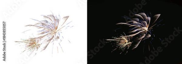 Fototapeta Świąteczne fajerwerki na przezroczystym tle. Sylwester. Nowy rok.