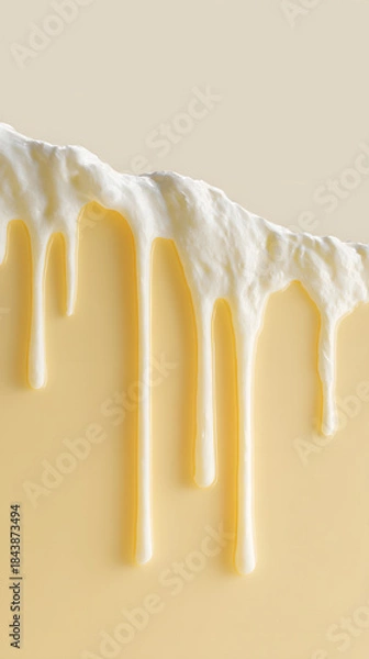 Fototapeta Creamy Dessert Melting with Smooth Dripping Texture