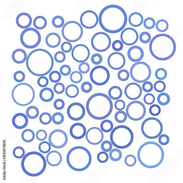 Obraz Abstract blue random circles, bubbles background.