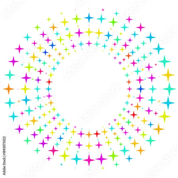 Obraz Rainbow light star frame 3d rendering.