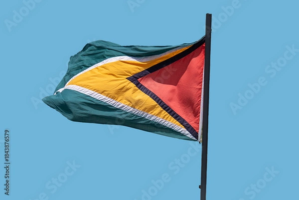 Obraz Guyana, Waving flag. National flag of Guyana