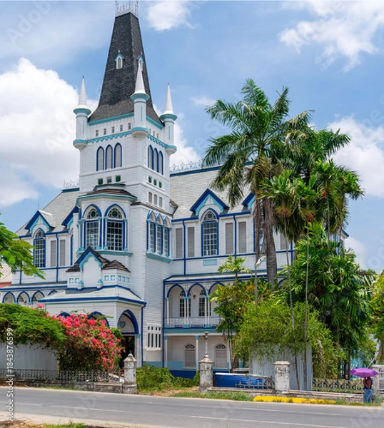 Obraz Guyana, Georgetown, the colonial building of the City Hall 