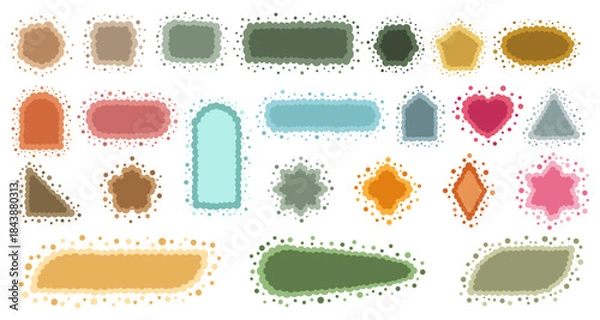 Obraz Abstract shape bubble decorative graphic design set. Vector illustration.