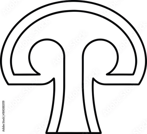 Fototapeta mushroom icon outline vector illustration on transparent background