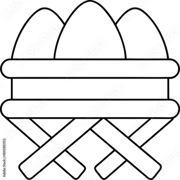 Fototapeta nest icon outline vector illustration on transparent background