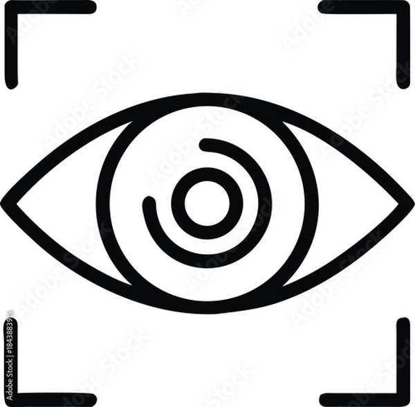 Obraz Eye scan icon for biometric identification and security purposes