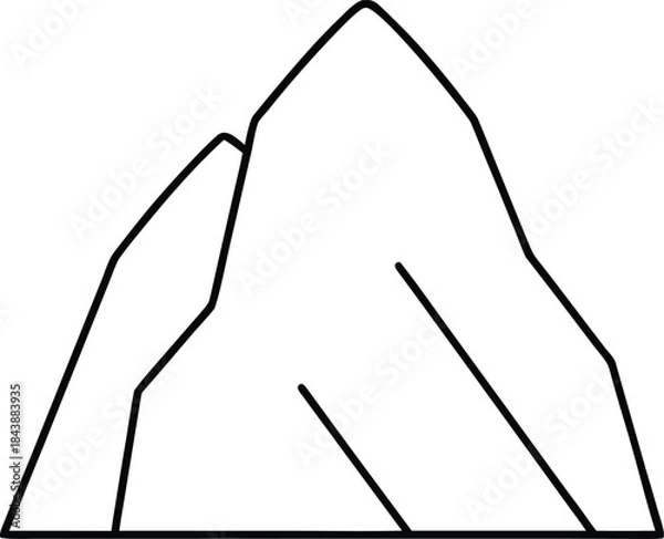 Fototapeta rock icon outline vector illustration on transparent background