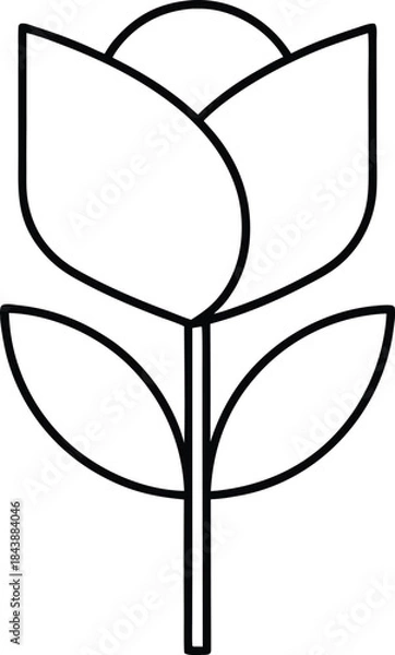 Fototapeta rose icon outline vector illustration on transparent background