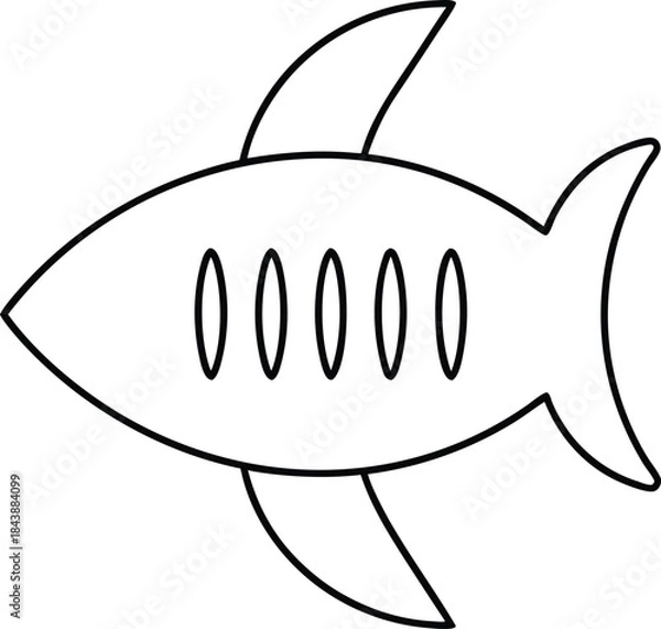 Fototapeta shark icon outline vector illustration on transparent background