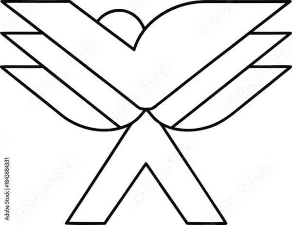 Obraz sparrow icon outline vector illustration on transparent background