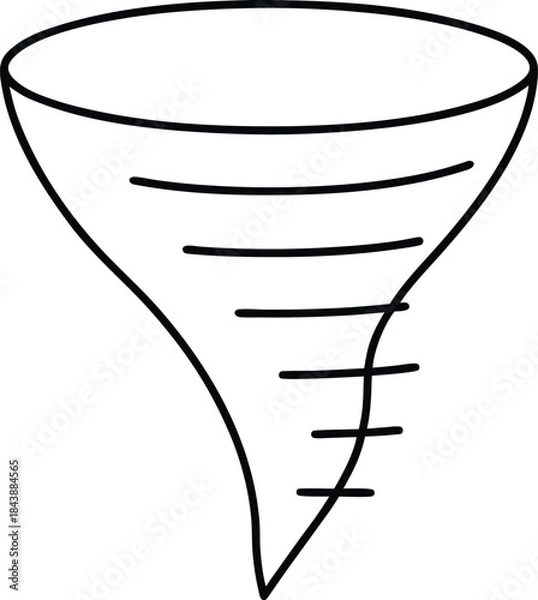 Fototapeta tornado icon outline vector illustration on transparent background