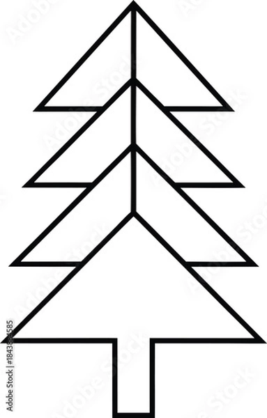 Fototapeta tree icon outline vector illustration on transparent background