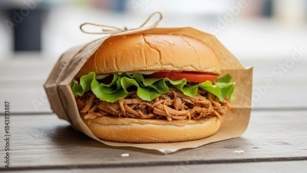 Obraz Delicious pulled pork sandwich
