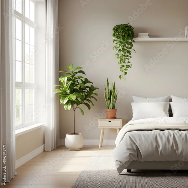Obraz couple bedroom with plants 