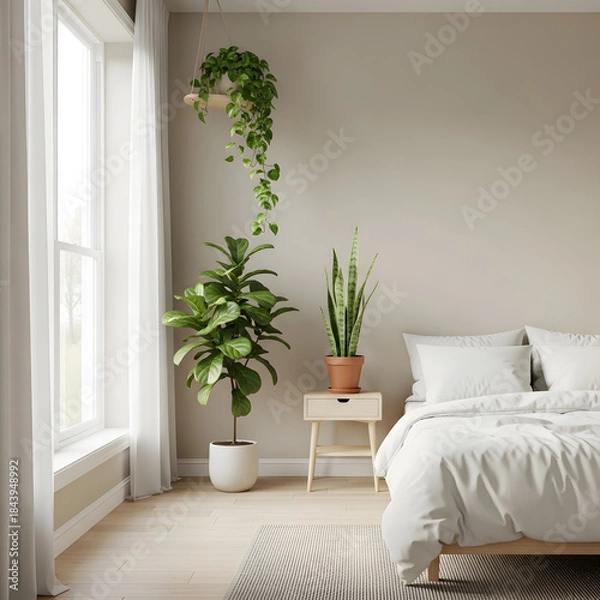 Obraz couple bedroom with plants 