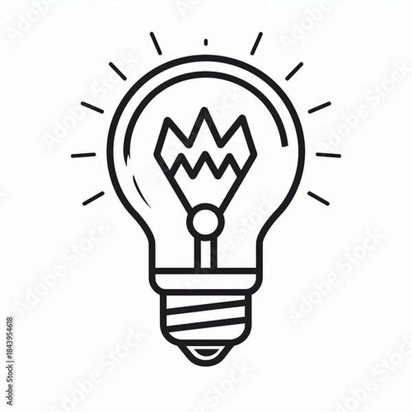 Obraz Minimalist light bulb line icon