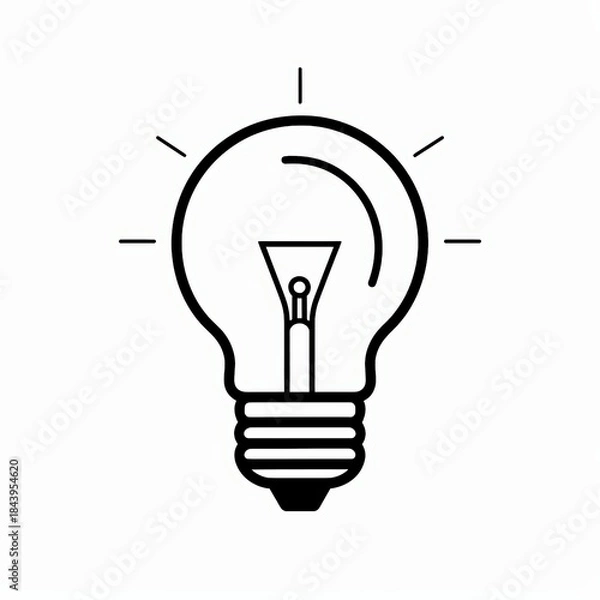 Obraz Minimalist light bulb line icon