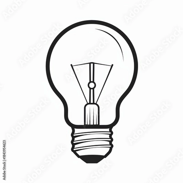 Obraz Minimalist light bulb line icon