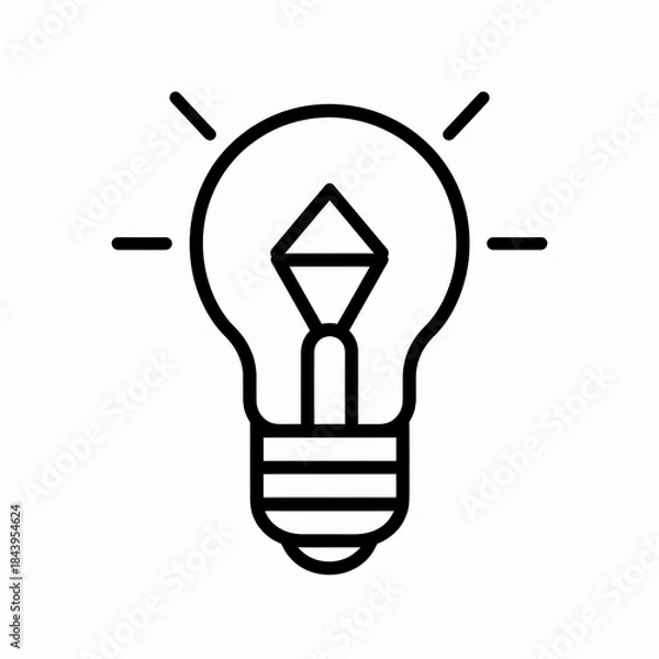 Obraz Minimalist light bulb line icon