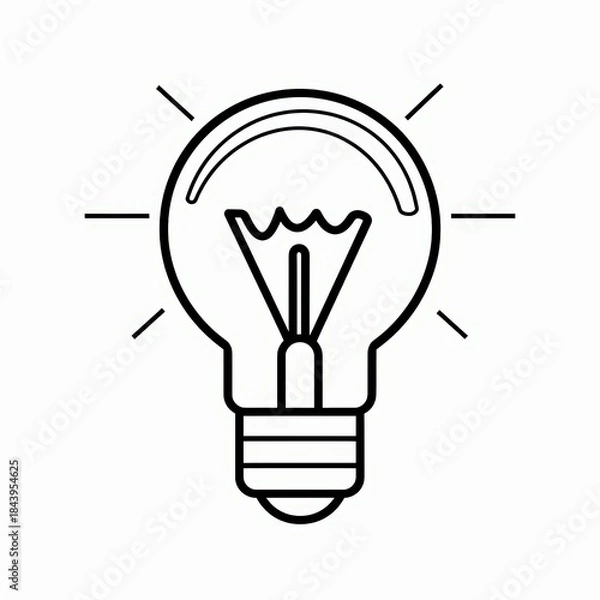 Obraz Minimalist light bulb line icon