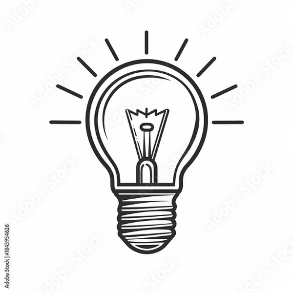 Obraz Minimalist light bulb line icon
