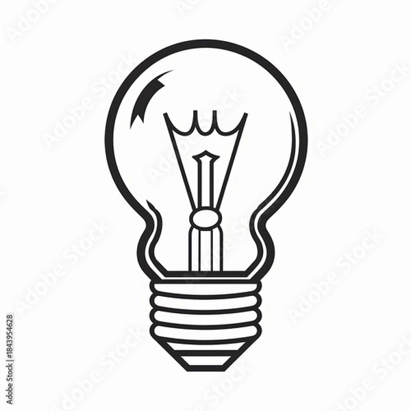 Obraz Minimalist light bulb line icon