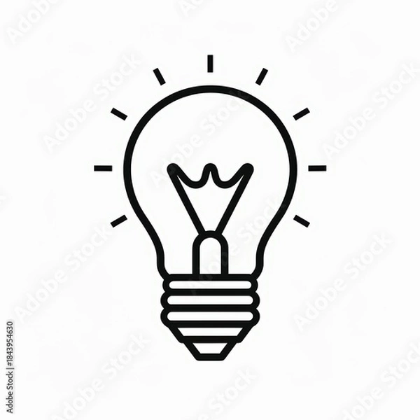 Obraz Minimalist light bulb line icon
