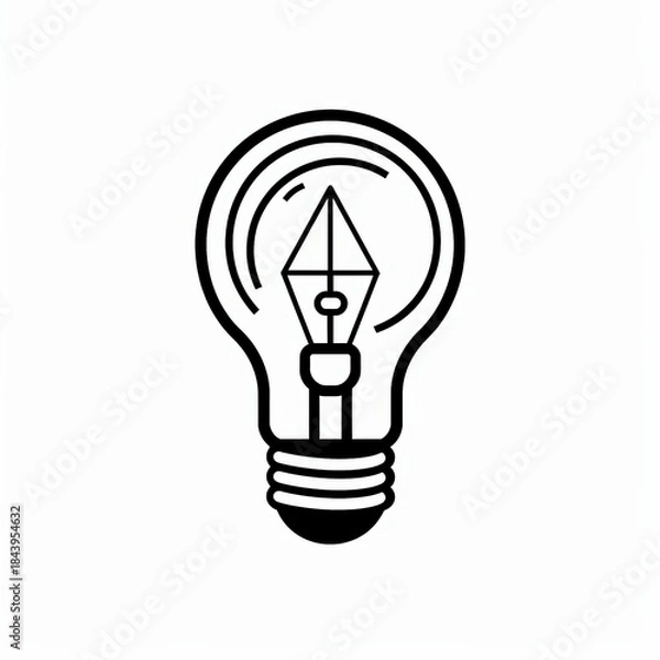 Obraz Minimalist light bulb line icon