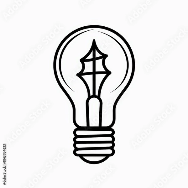 Obraz Minimalist light bulb line icon