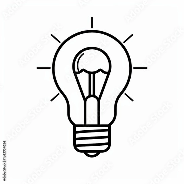 Obraz Minimalist light bulb line icon
