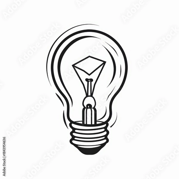 Obraz Minimalist light bulb line icon