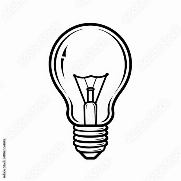 Obraz Minimalist light bulb line icon