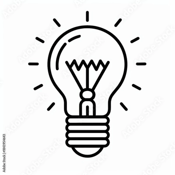 Obraz Minimalist light bulb line icon