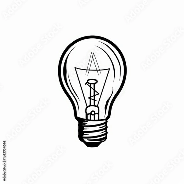 Obraz Minimalist light bulb line icon