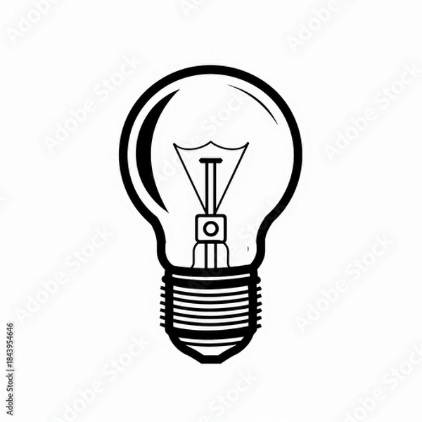 Obraz Minimalist light bulb line icon