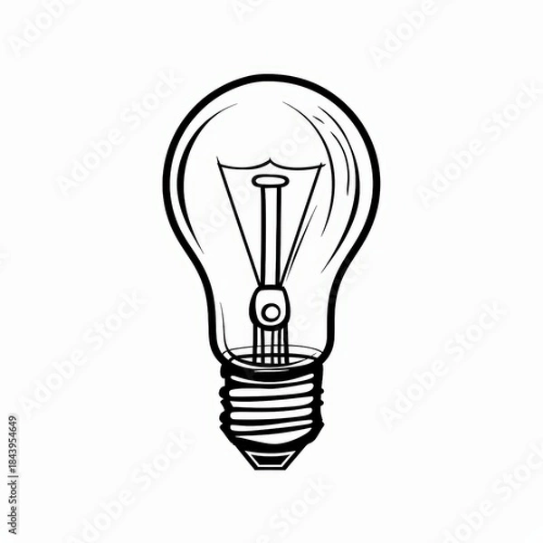 Obraz Minimalist light bulb line icon