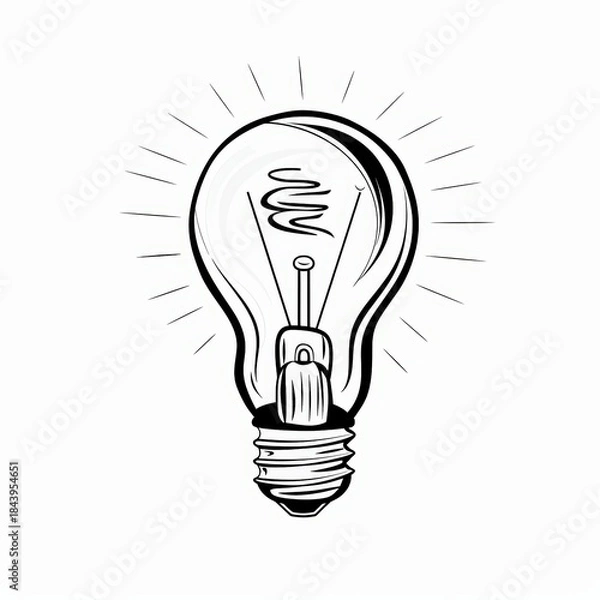 Obraz Minimalist light bulb line icon