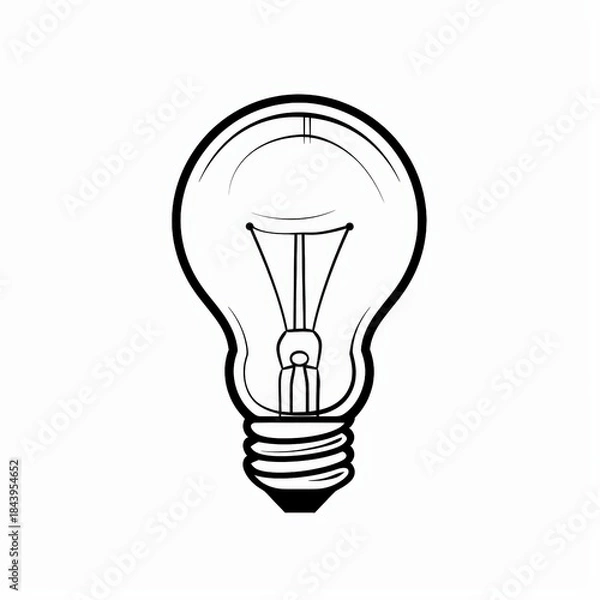 Obraz Minimalist light bulb line icon