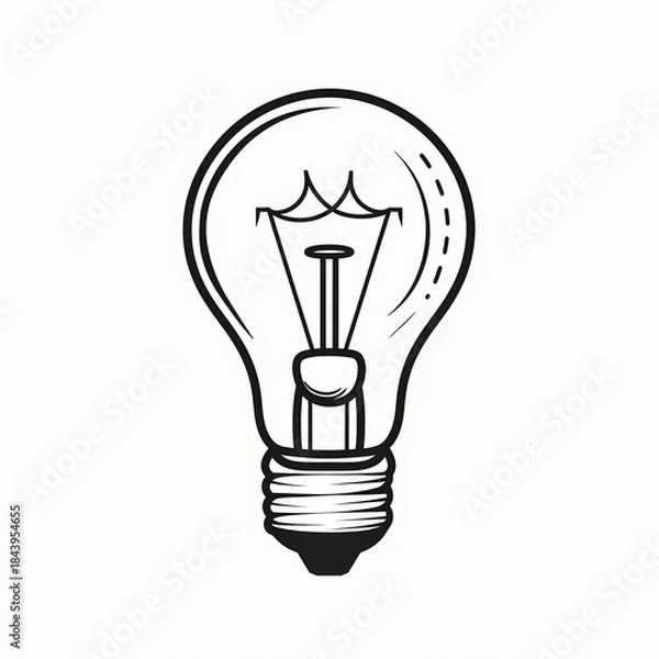 Obraz Minimalist light bulb line icon