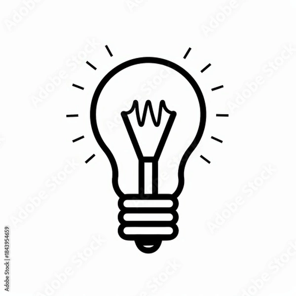 Obraz Minimalist light bulb line icon