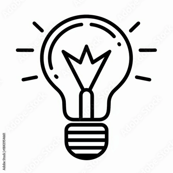 Obraz Minimalist light bulb line icon