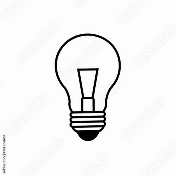 Obraz Minimalist light bulb line icon