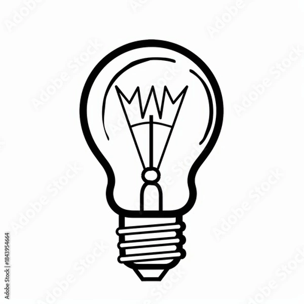 Obraz Minimalist light bulb line icon