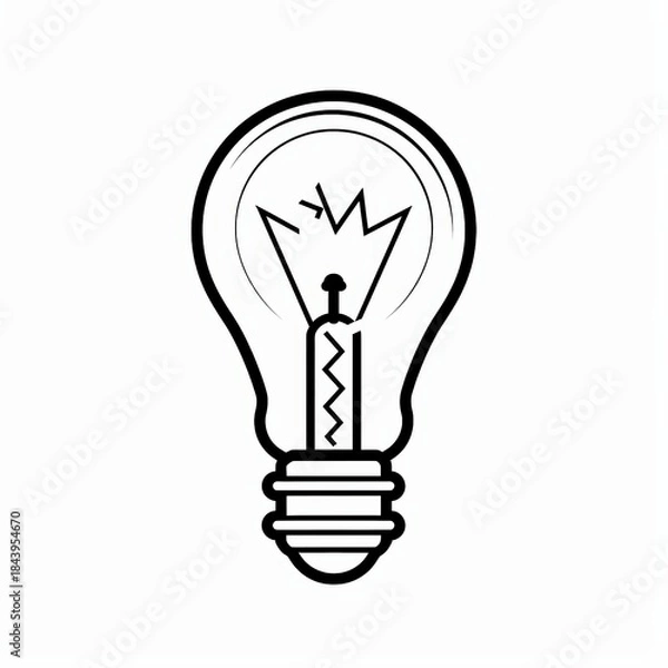 Obraz Minimalist light bulb line icon