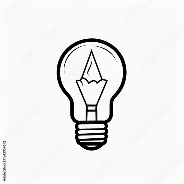 Obraz Minimalist light bulb line icon
