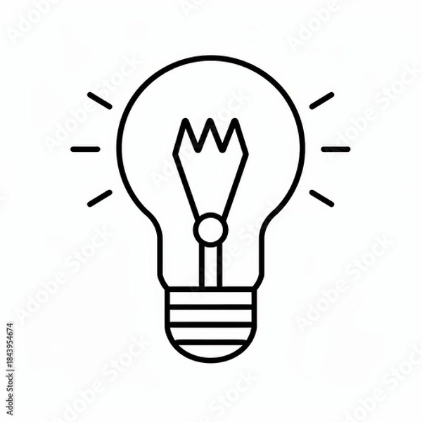 Obraz Minimalist light bulb line icon