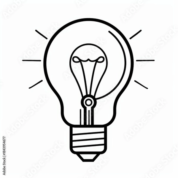Obraz Minimalist light bulb line icon